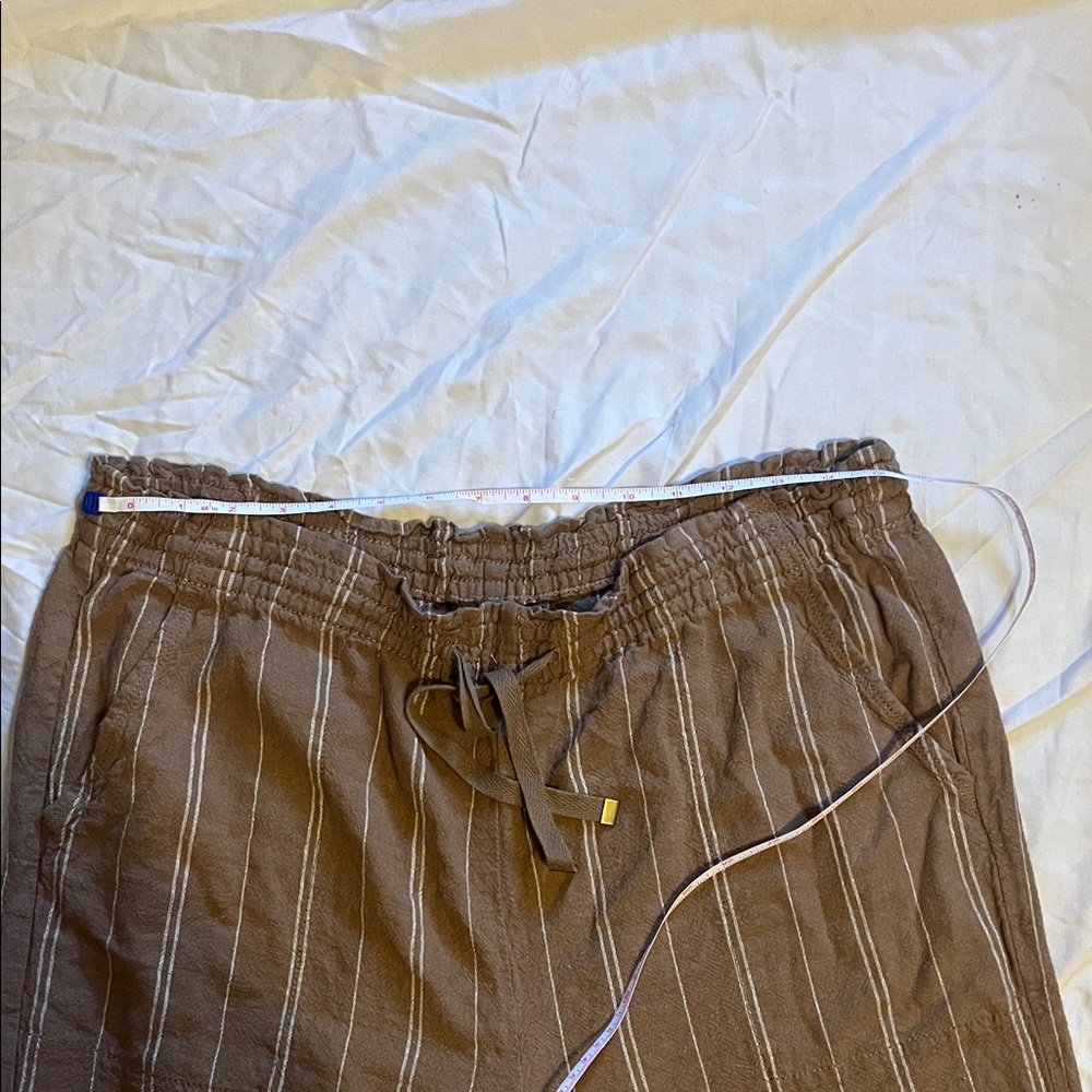 Women's Brown Striped Pants - Picture 3 of 5